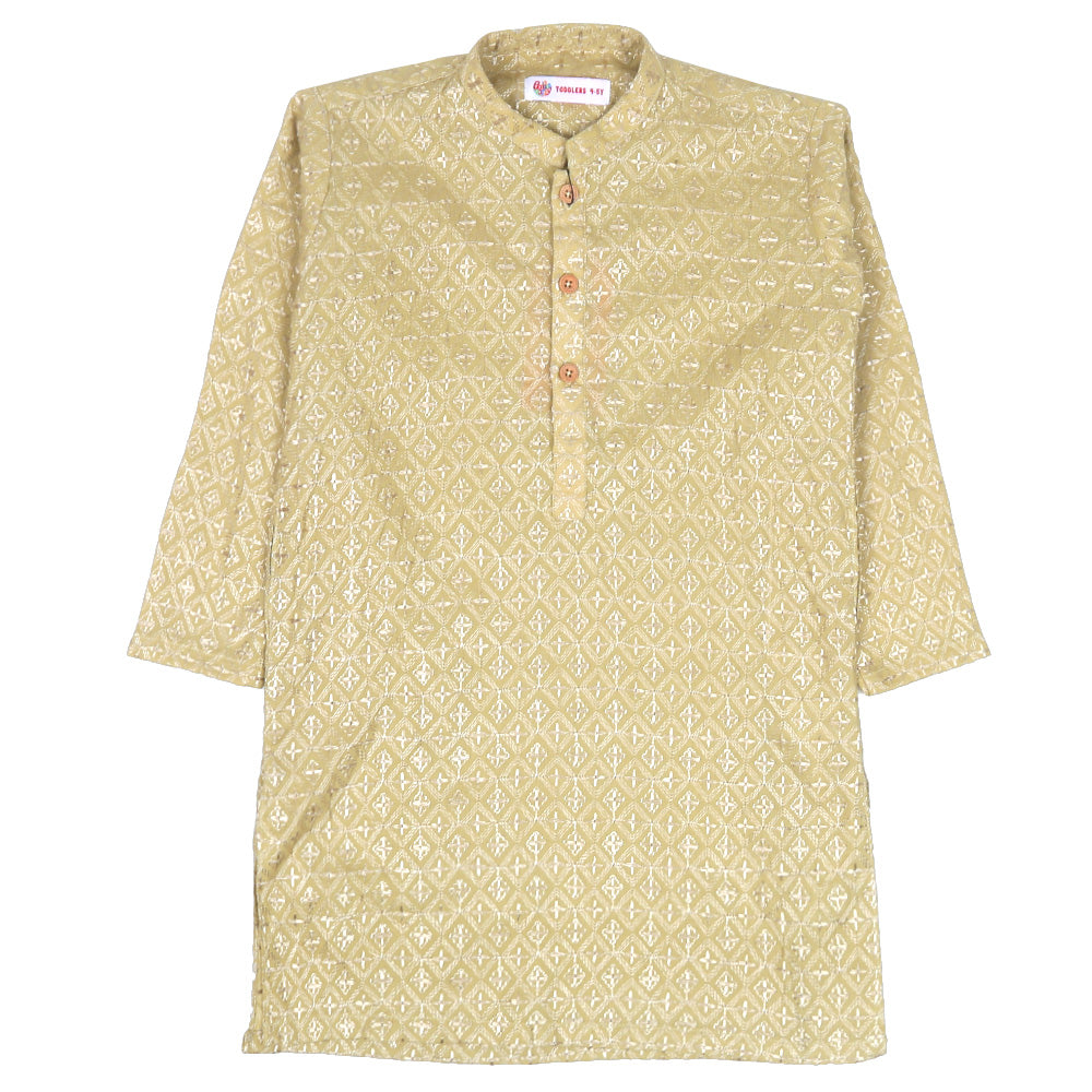 Boys Chicken Kurta - Beige