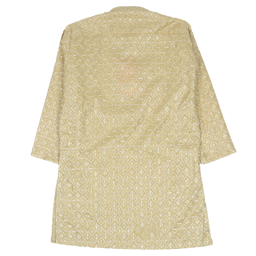 Boys Chicken Kurta - Beige