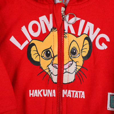Infant Boys Knitted Hooded Jacket Lion King - Red