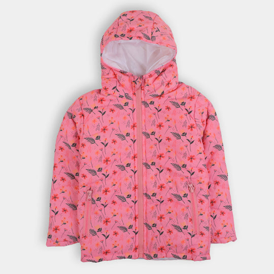 Girls Hooded & Zipper Jacket - Hot Pink