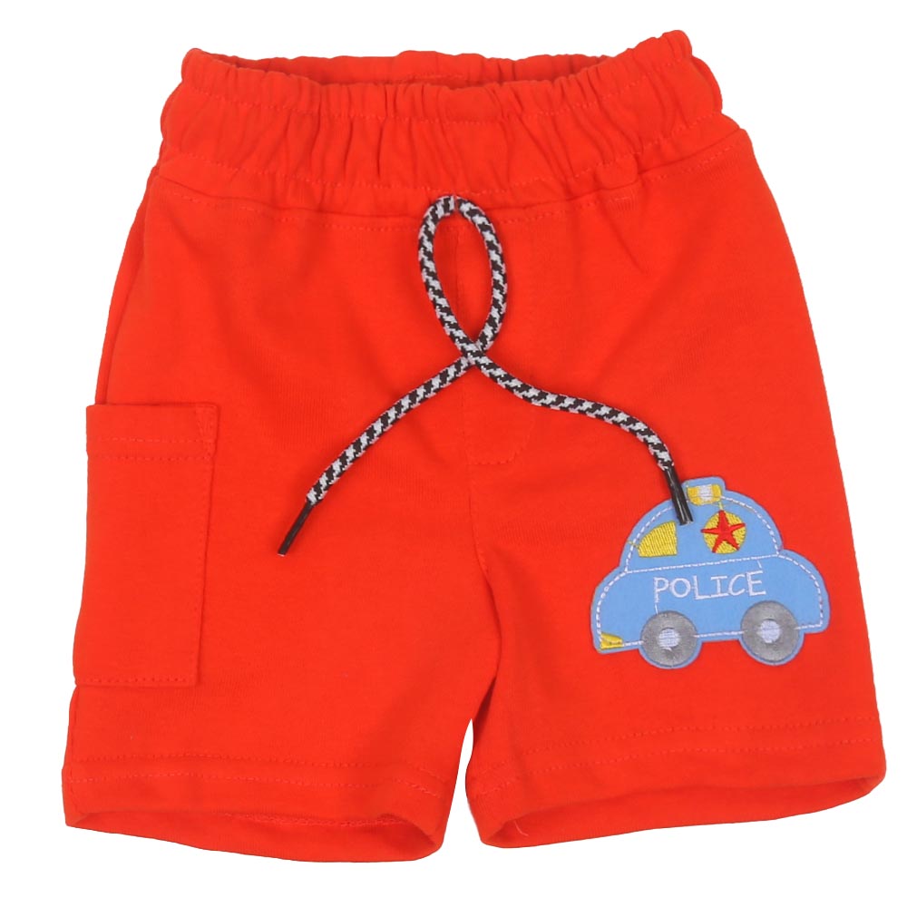 Infants Boys Shorts Knitted Applique - Orange