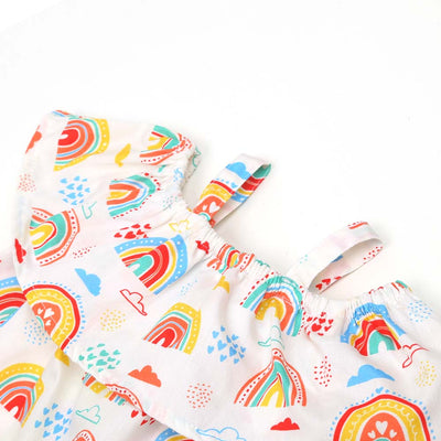 Infant Girls 2pcs Suit AOP Rainbow - White