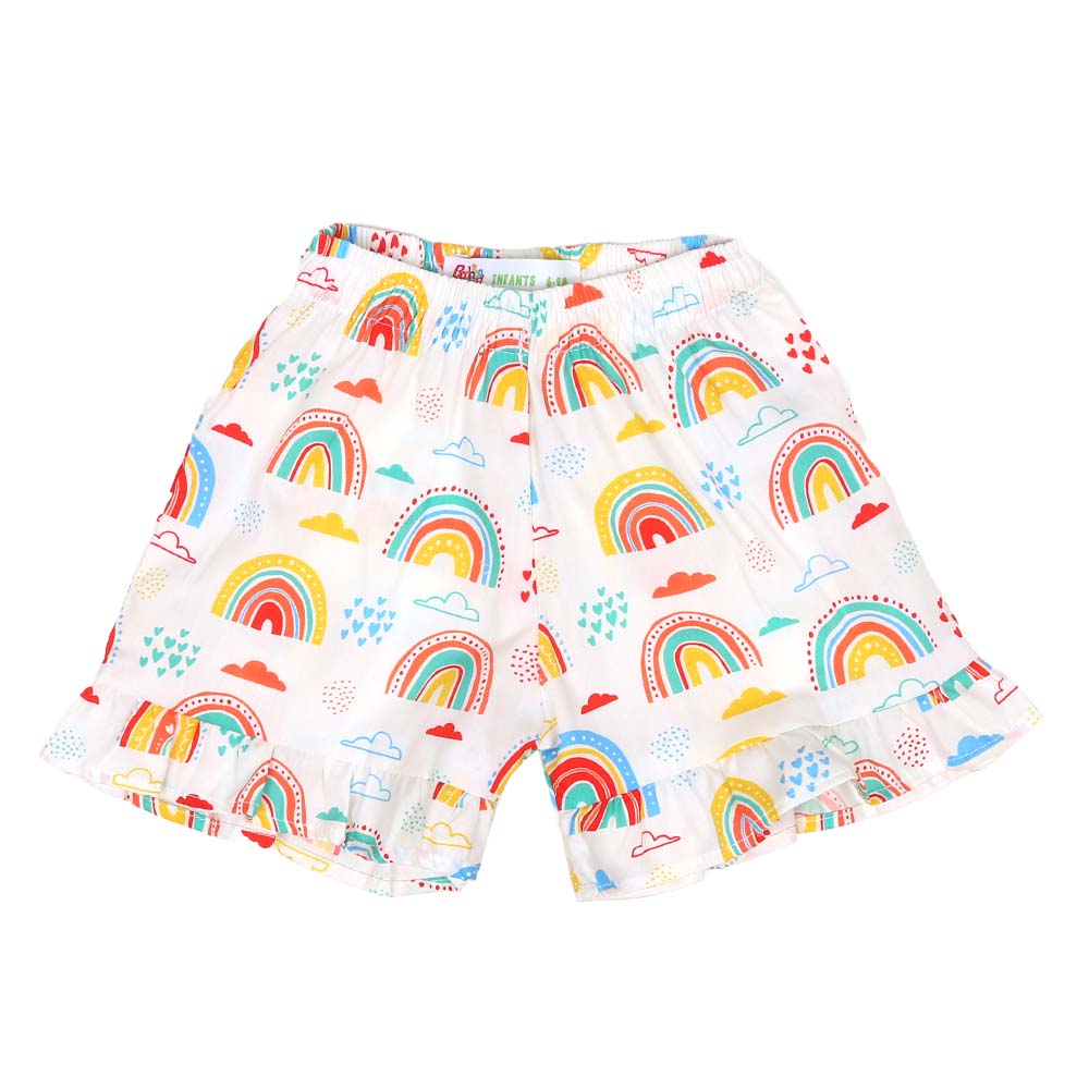 Infant Girls 2pcs Suit AOP Rainbow - White