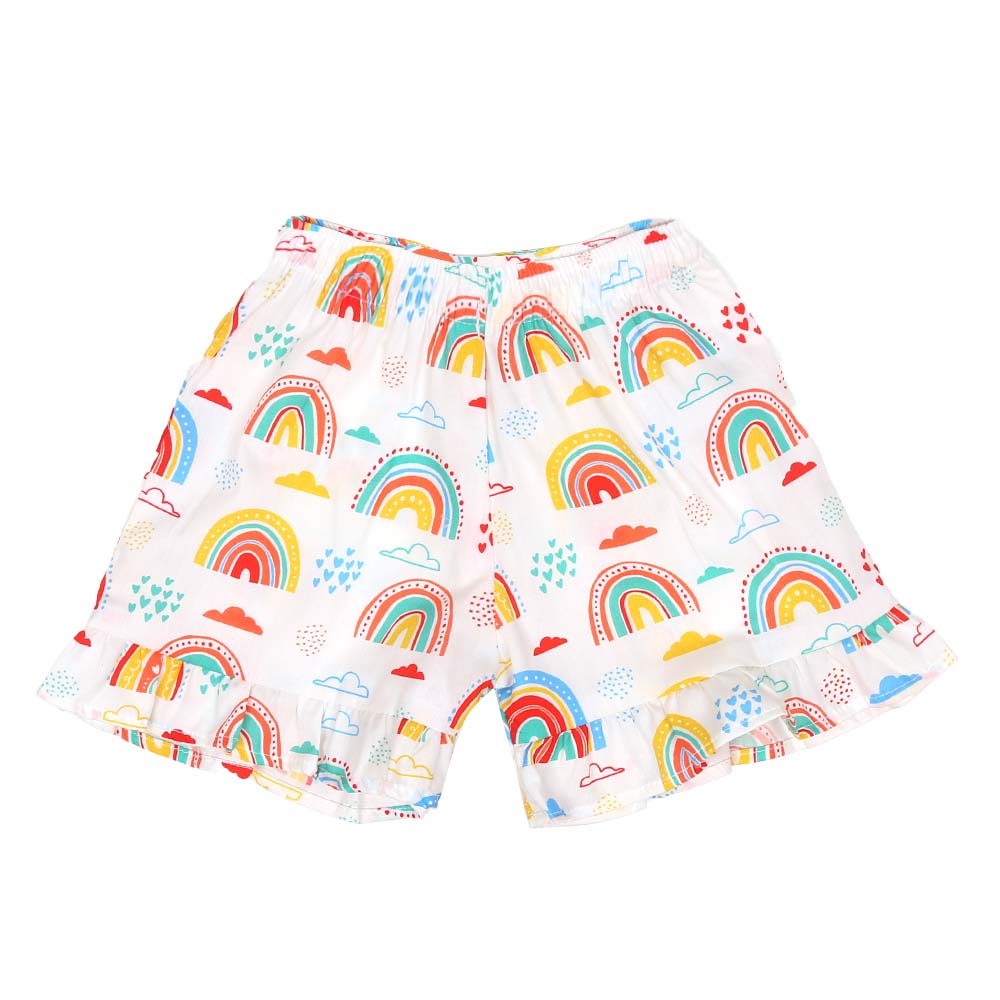 Infant Girls 2pcs Suit AOP Rainbow - White