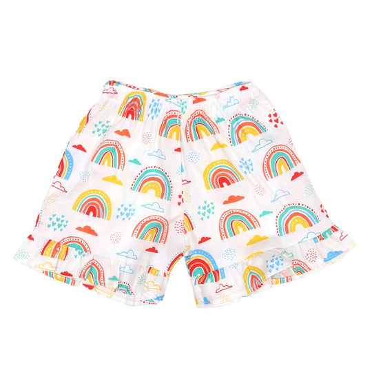 Infant Girls 2pcs Suit AOP Rainbow - White