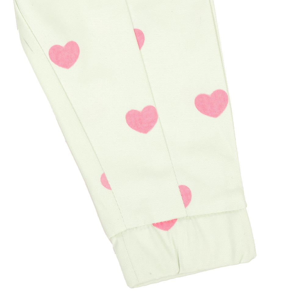 Infant Girls Pant Aop Hearts - Mint Green