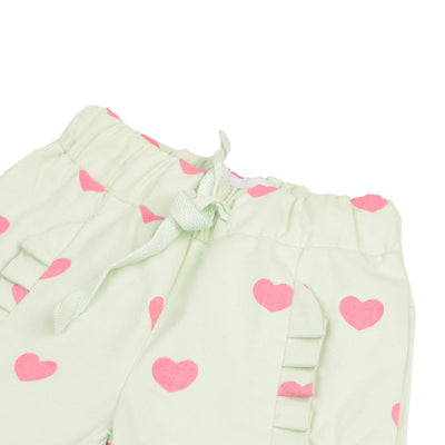 Infant Girls Pant Aop Hearts - Mint Green