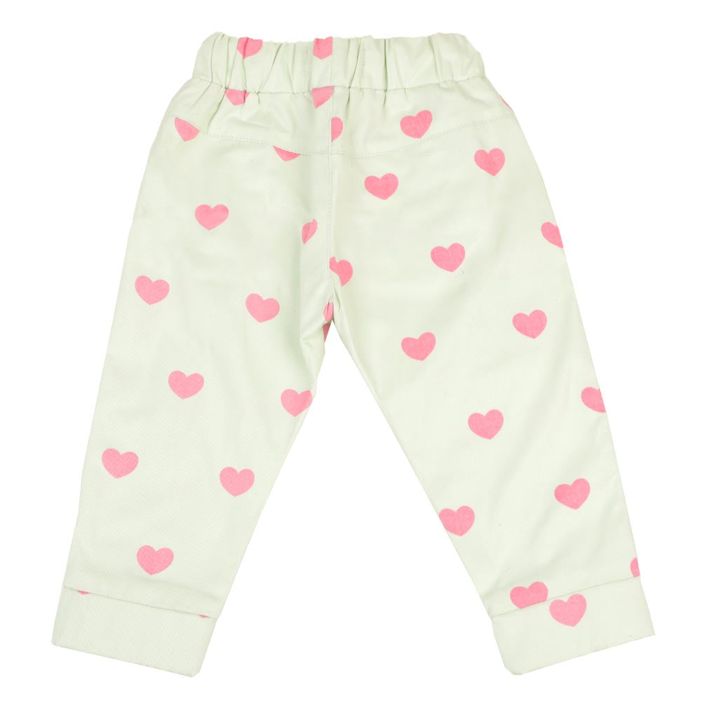 Infant Girls Pant Aop Hearts - Mint Green