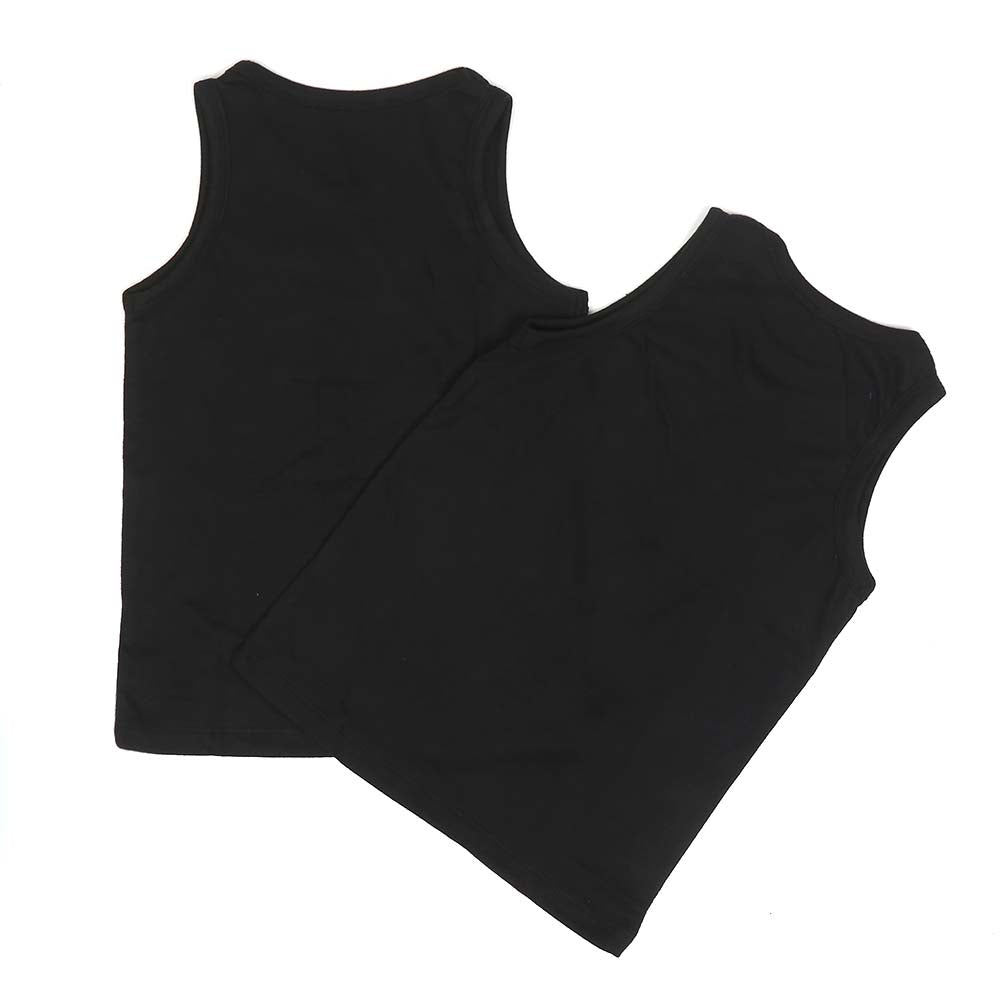 Boys Cotton Vest Pack of 2 - Black