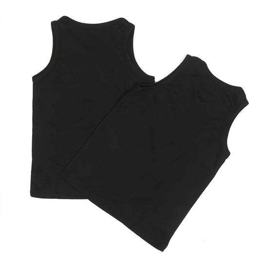 Boys Cotton Vest Pack of 2 - Black