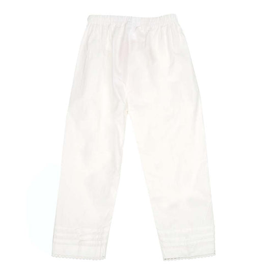 Girls Trouser Pleats - White