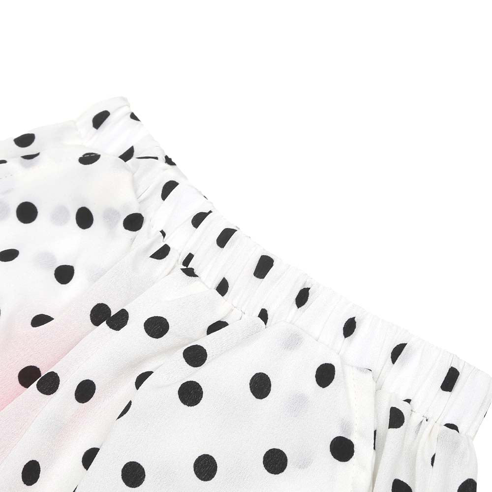 Girls Culottes Black Dots - White