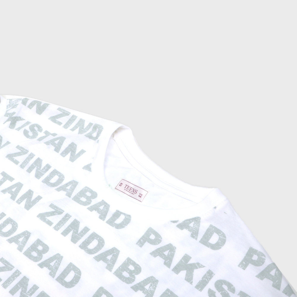 Boys Teens T-Shirt Hum Hain Pakistan - B.White