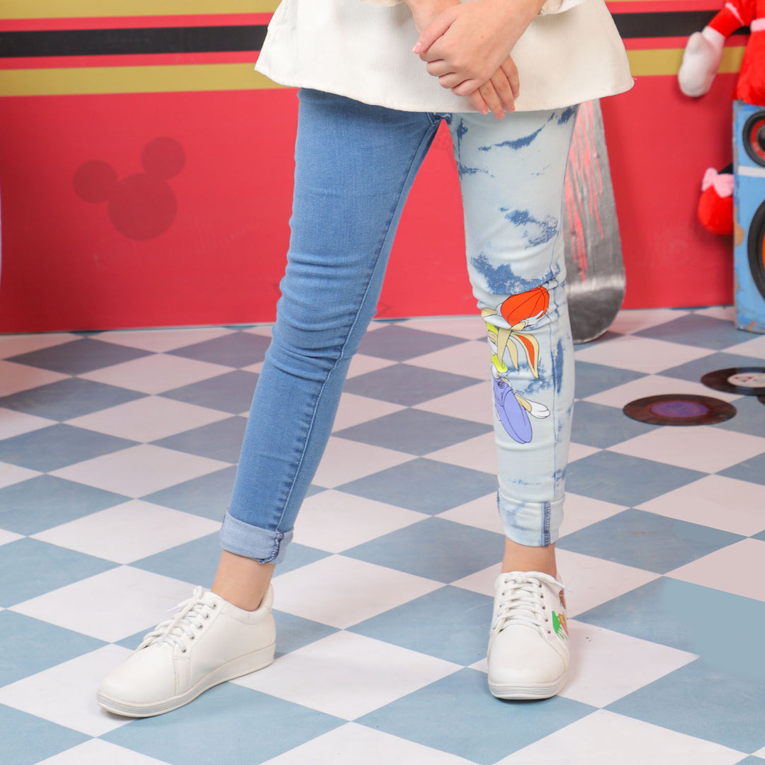 Girls Character Pant Denim - MID BLUE