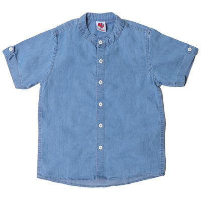 Boys Shirt Denim Tape - Ice Blue