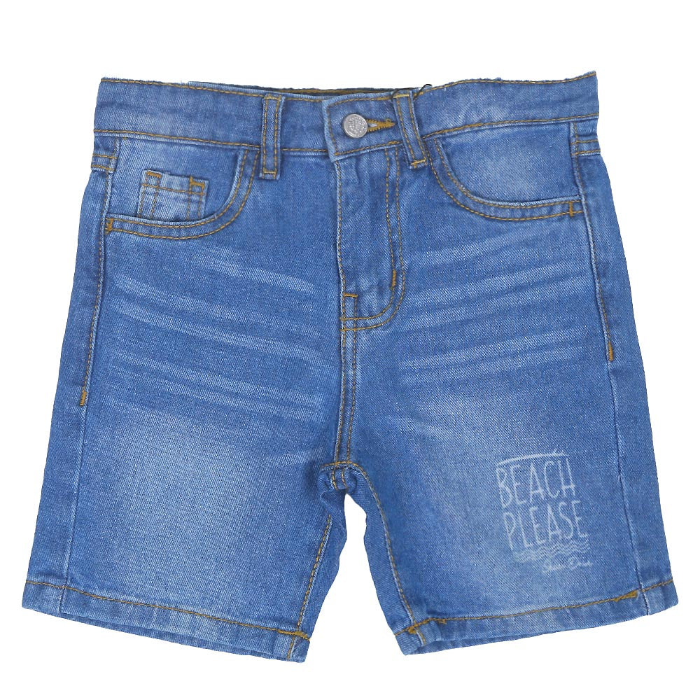 Boys Shorts Denim Beach Please - Navy