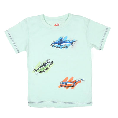 Boys T-shirt Sharks - Light Blue