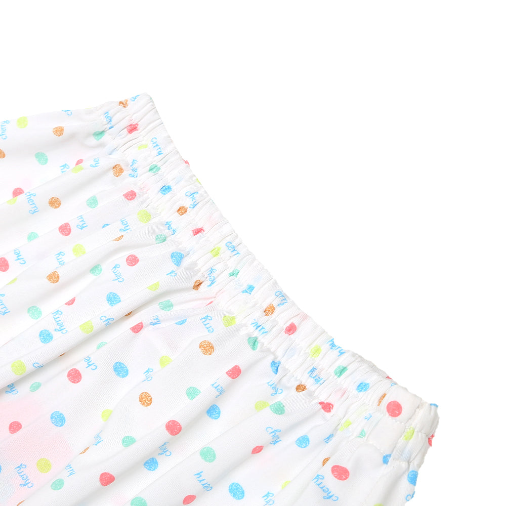 Girls Casual Skirt Dots -White