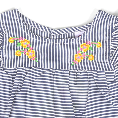 Infant Girls Top Emb Flower - Stripe