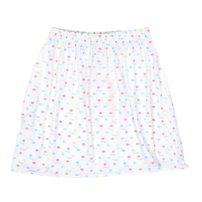 Girls Casual Skirt Dots -White