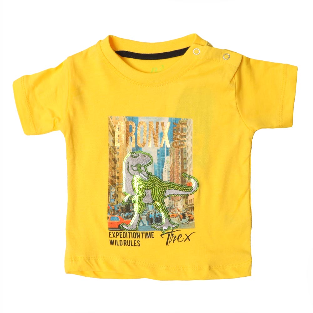 Infant Boys Round Neck T-Shirt City - Yellow