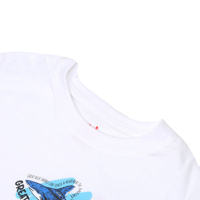 Boys T-shirt Sharks Specs-B.White