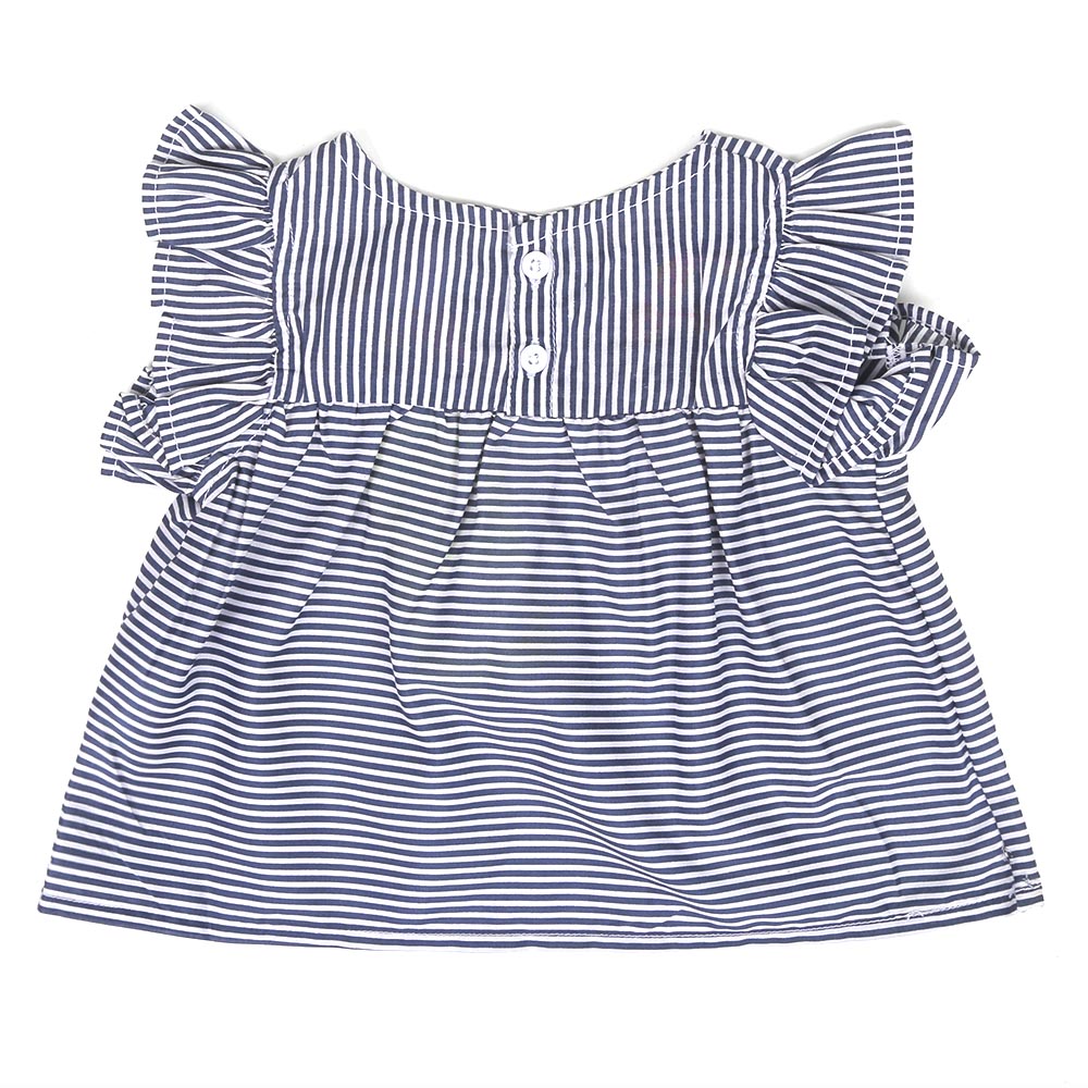 Infant Girls Top Emb Flower - Stripe