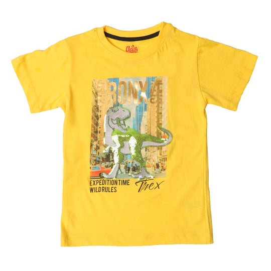 Boys Round Neck T-Shirt City - Yellow