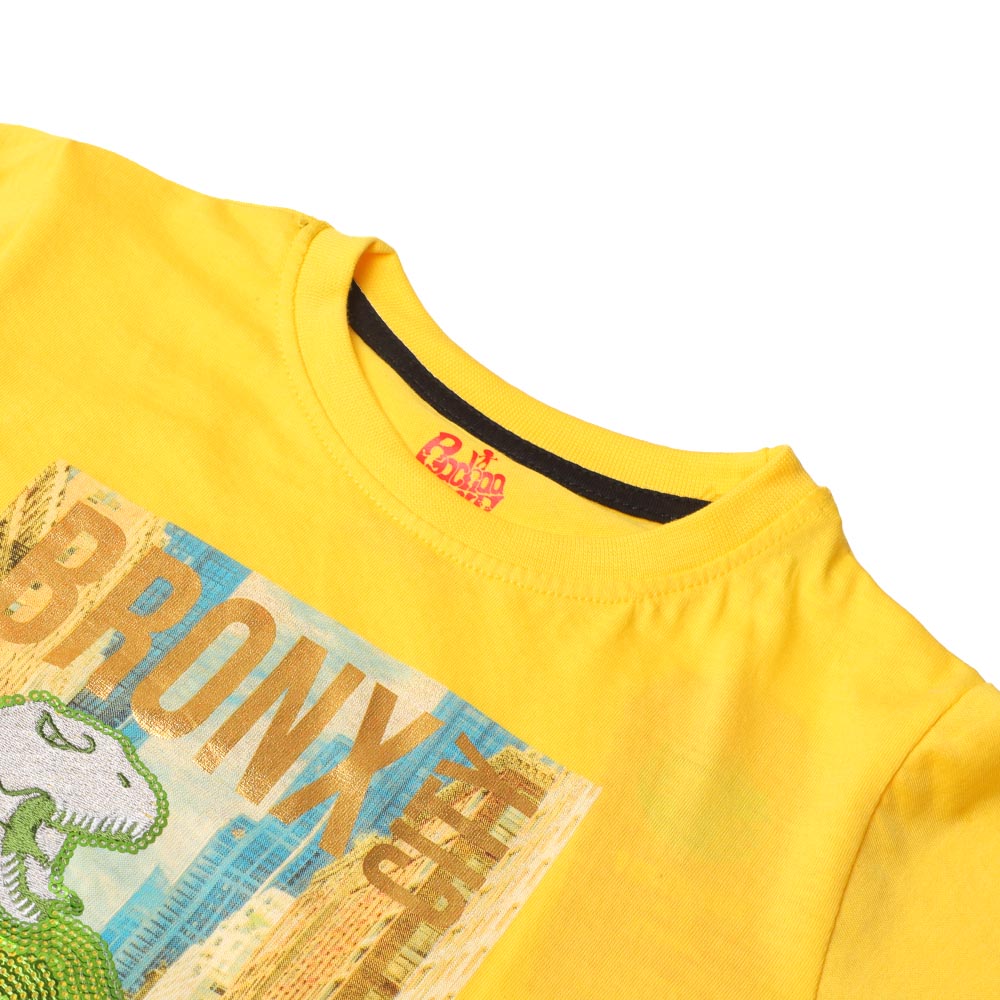 Boys Round Neck T-Shirt City - Yellow