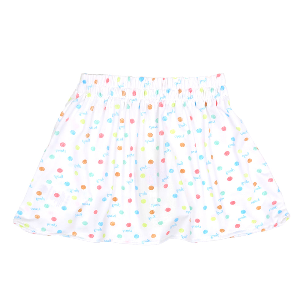 Infant Girls Casual Short Skirt Cherry-White