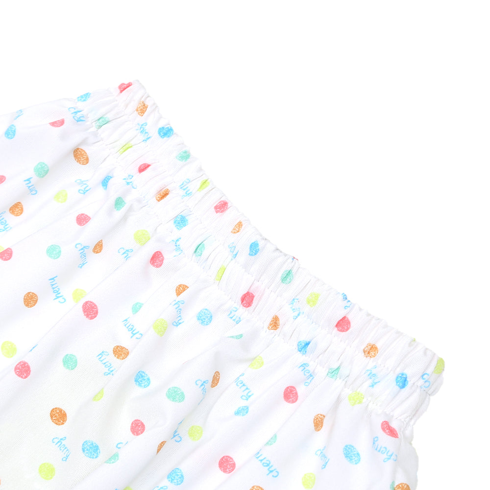 Infant Girls Casual Short Skirt Cherry-White