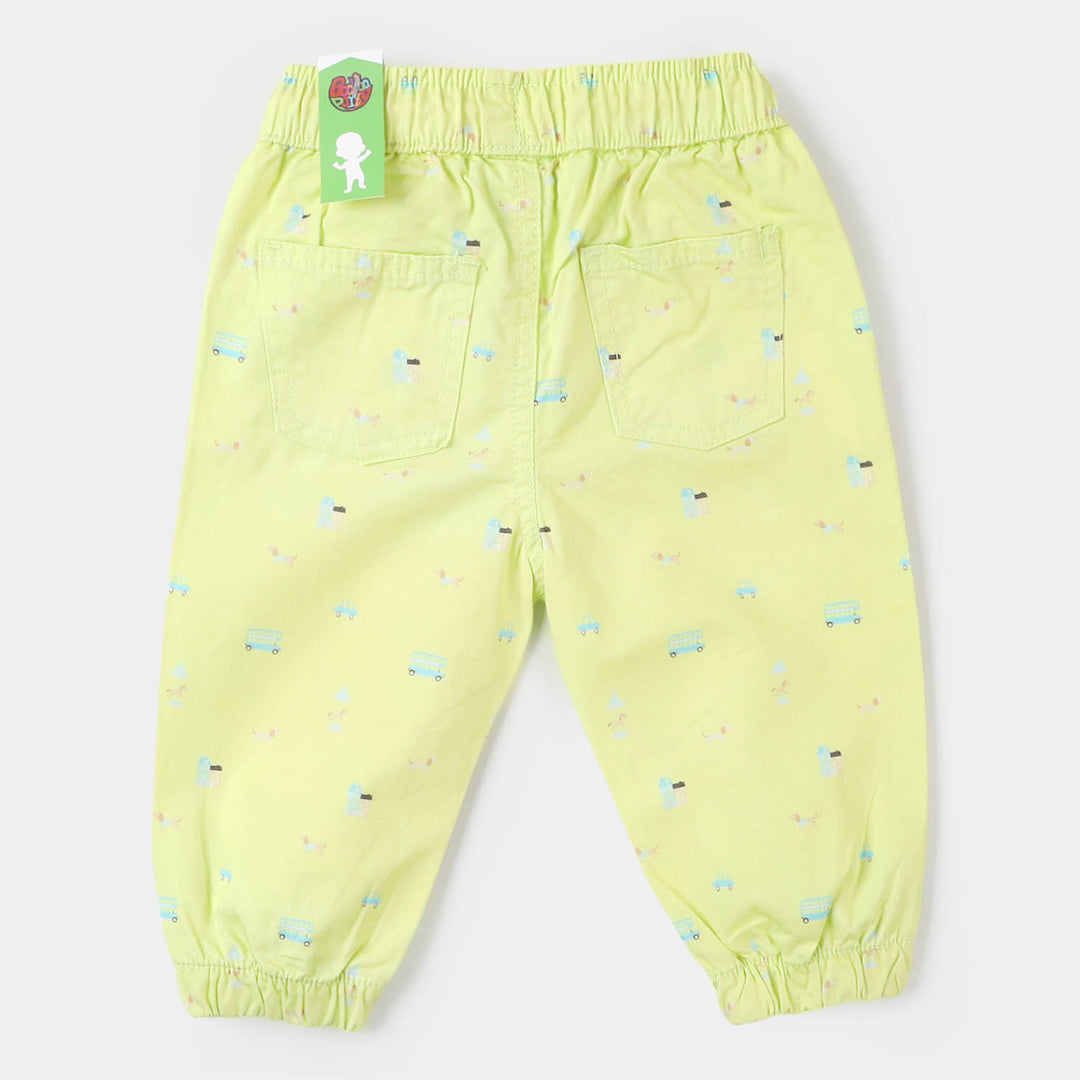 Infant Boys Cotton Pant Bus - Lime