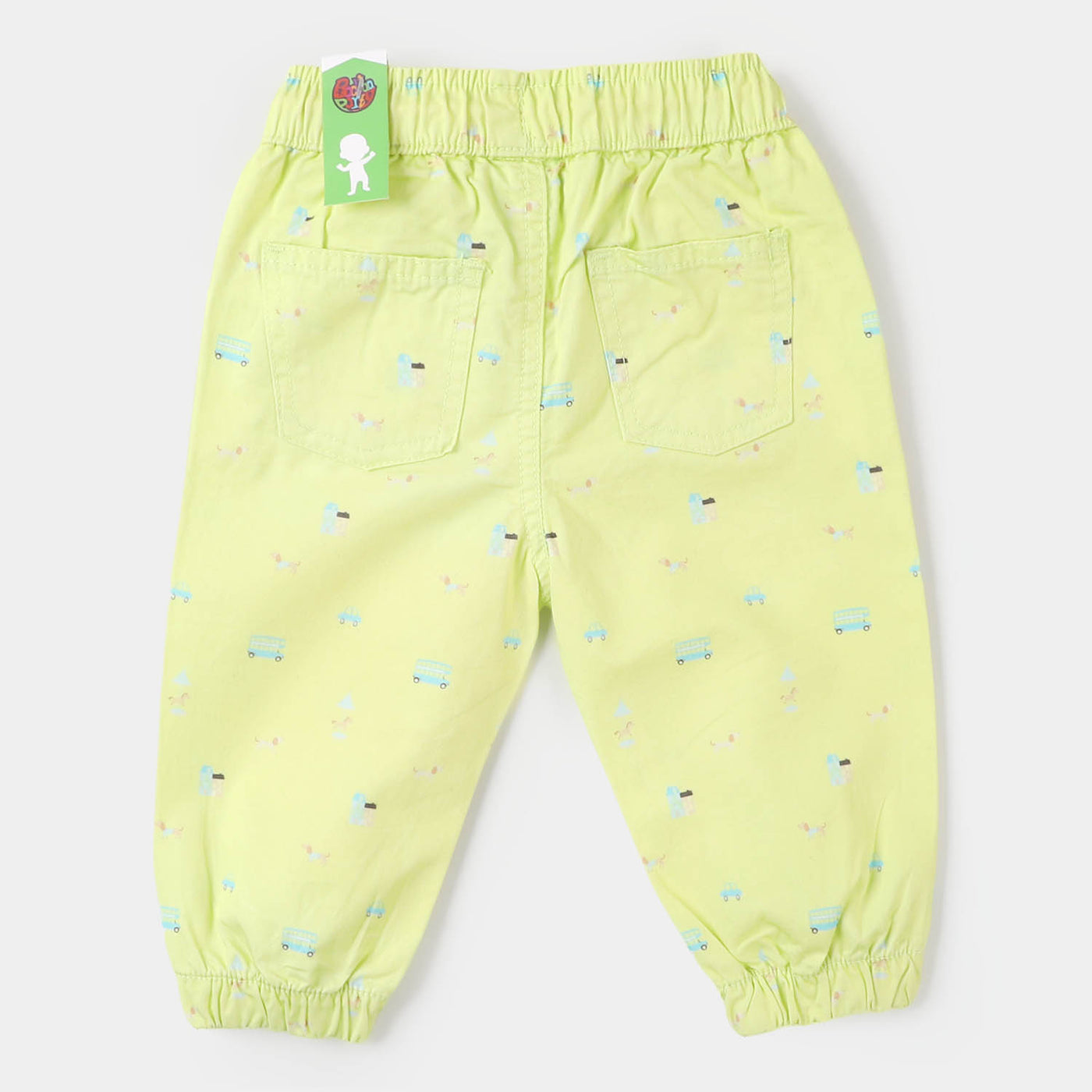 Infant Boys Cotton Pant Bus - Lime