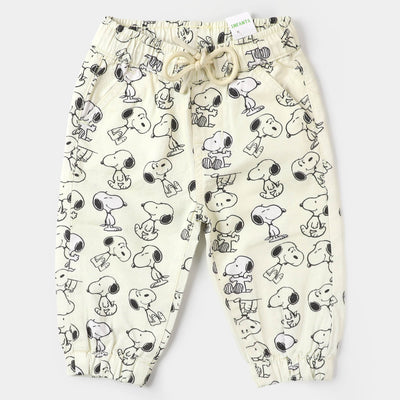 Infant Boys Cotton Pant Character - Off-White