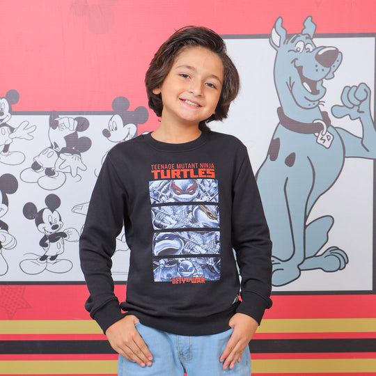 Boys Sweatshirt Turtle - Jet Black