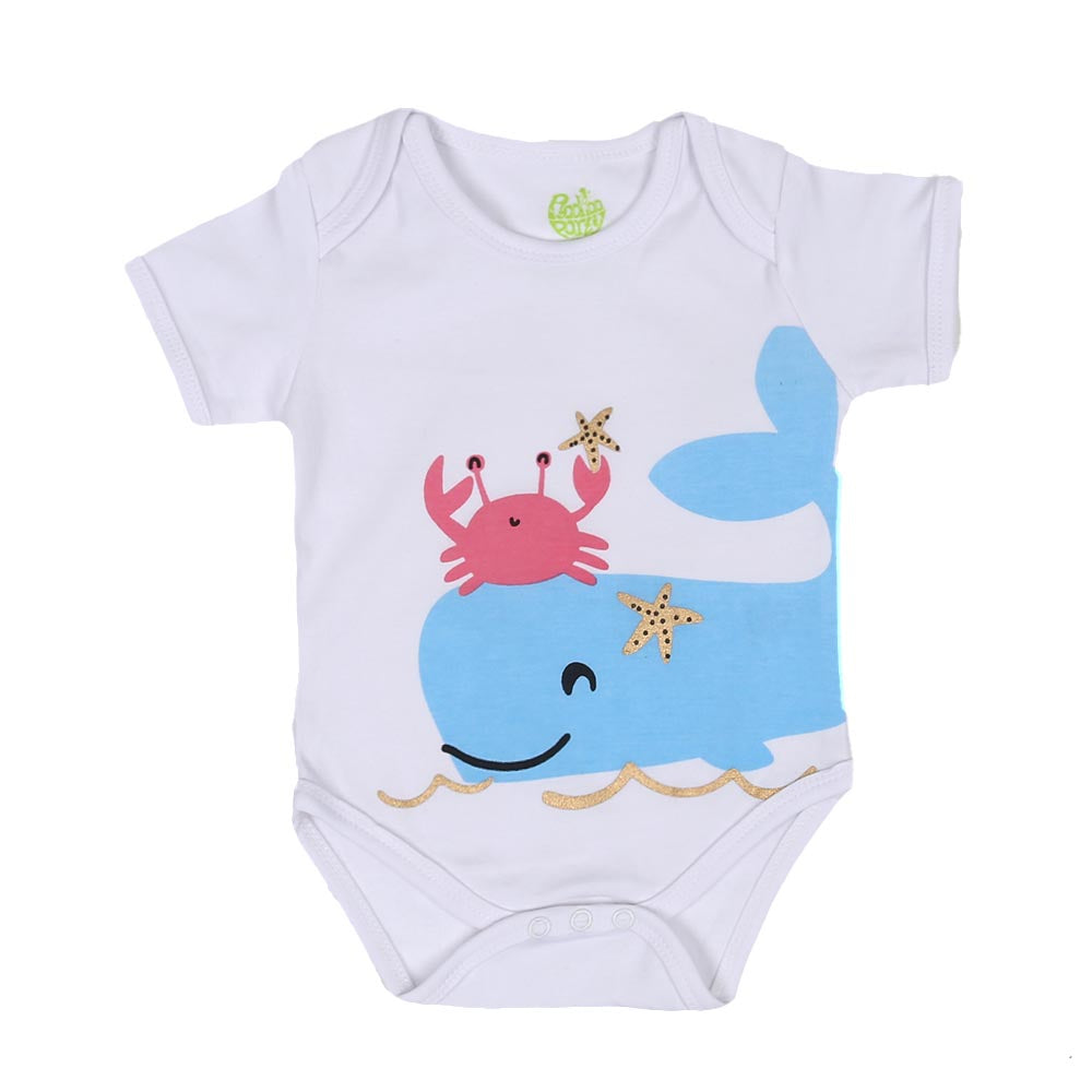 Unisex Romper Shark For Baby - White