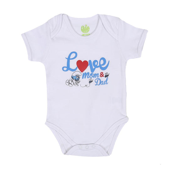 Unisex Romper Love Mom&Dad - White