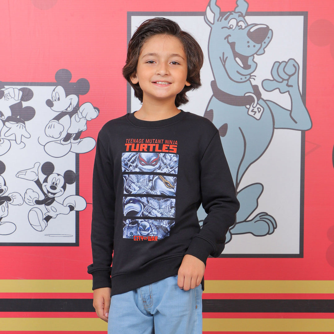 Boys Sweatshirt Turtle - Jet Black