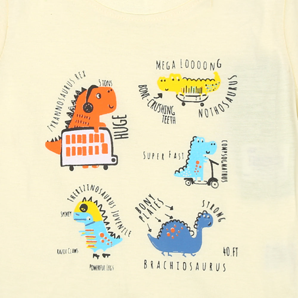 Infant Boys T Shirt Mini Dino-Cream