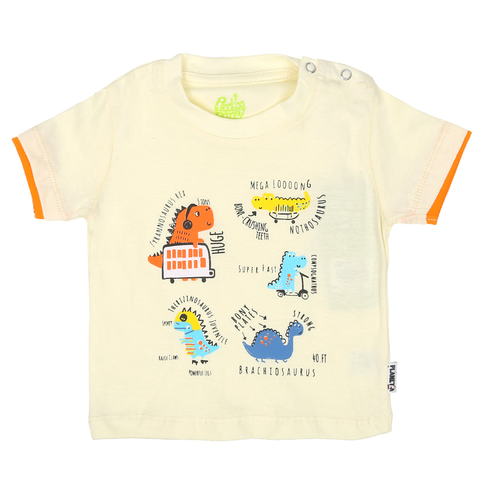 Infant Boys T Shirt Mini Dino-Cream