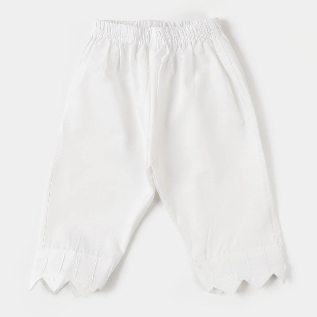 Infant Girls Cotton Pant - White