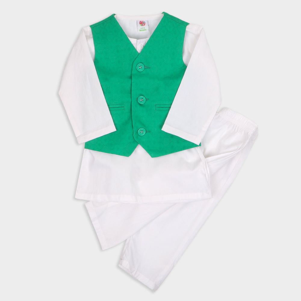 Infants Boys Independence 3 Pcs Suit Azadi - White