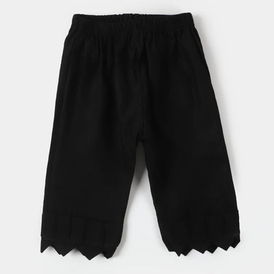 Infant Girls Cotton Pant - Black