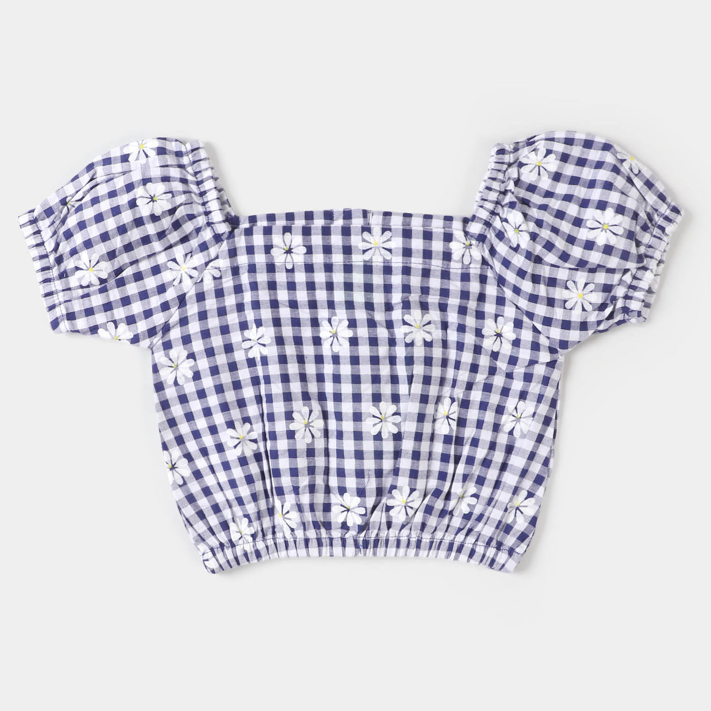 Infant Girls Woven Suit Checks Flower - Blue