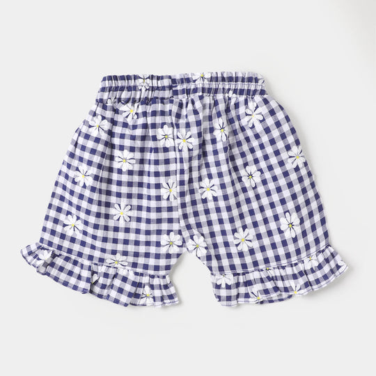 Infant Girls Woven Suit Checks Flower - Blue