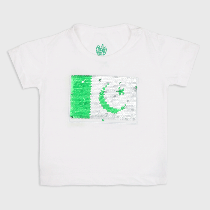 Infant Boys T-Shirt Pakistan Flag - B White