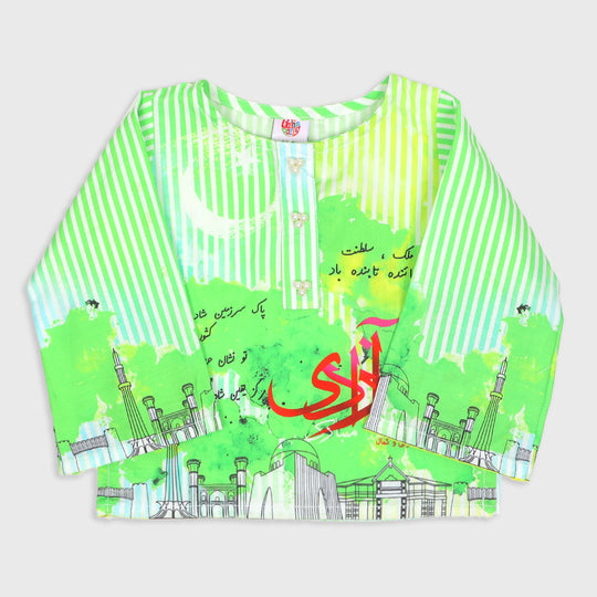 Infant Girls Independence Kurti Azadi Mubarak - Green