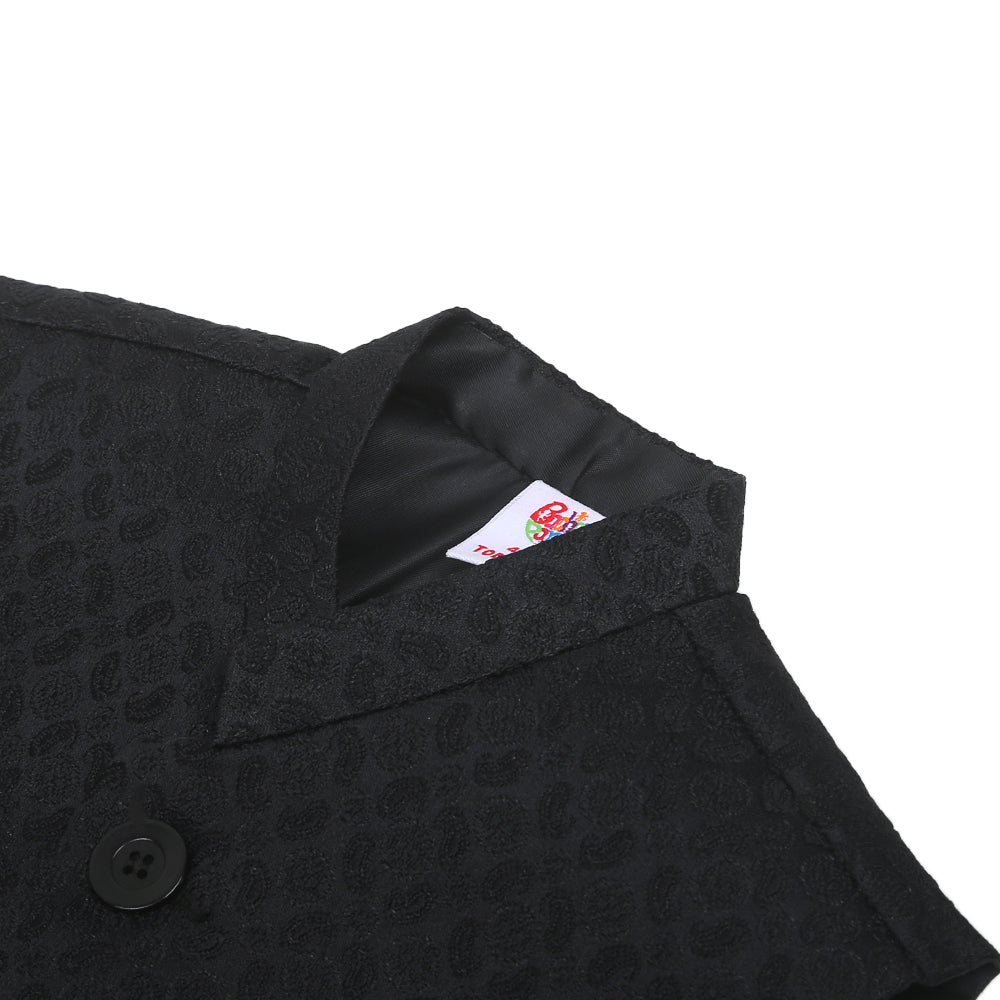 Boys Waist Coat  Embossed-BLACK