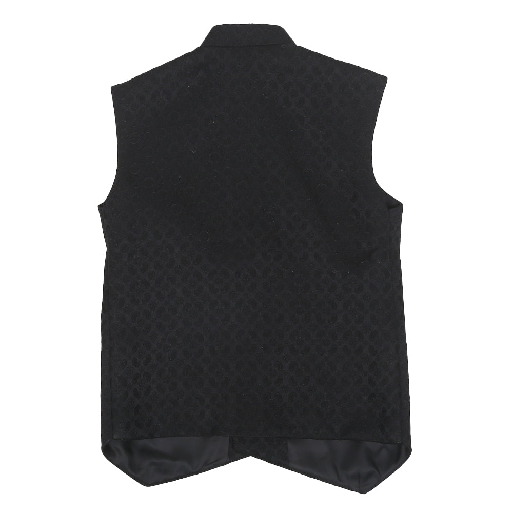 Boys Waist Coat  Embossed-BLACK