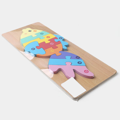 Fish Jigsaw Puzzle Educational Learning Wooden Toy